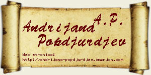 Andrijana Popđurđev vizit kartica